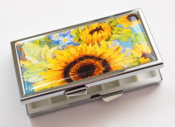 Sunflower 7 Day Pill Case - Kelly's Handmade