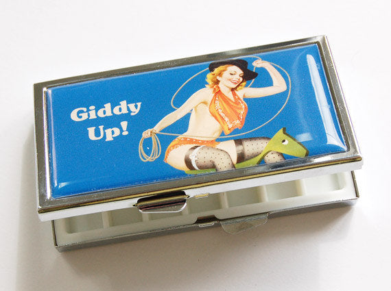 Giddy Up Cowgirl 7 Day Pill Case - Kelly's Handmade