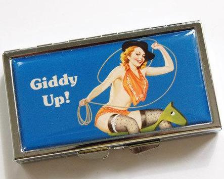 Giddy Up Cowgirl 7 Day Pill Case - Kelly's Handmade