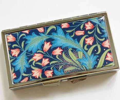 Venetian Floral 7 Day Pill Case in Blue & Pink - Kelly's Handmade