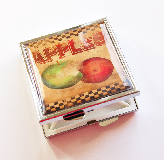 Apple Folk Art Square Pill Case - Kelly's Handmade