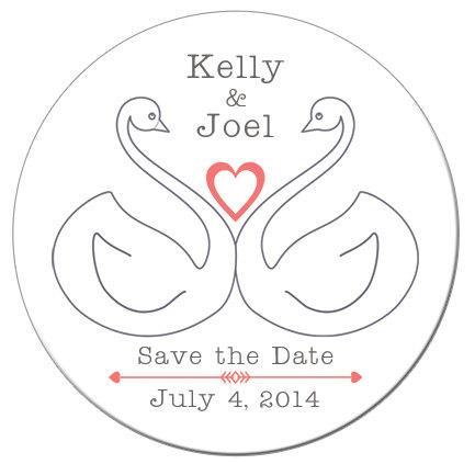 Swans Save The Date Magnets - Kelly's Handmade
