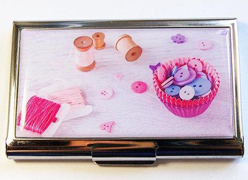 Buttons & Thread Sewing Needle Case in Pink - Kelly's Handmade