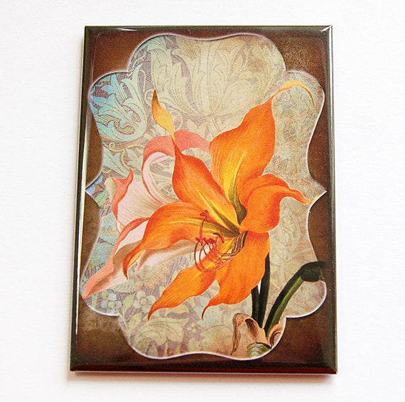 Tiger Lily Flower Rectangle Magnet - Kelly's Handmade