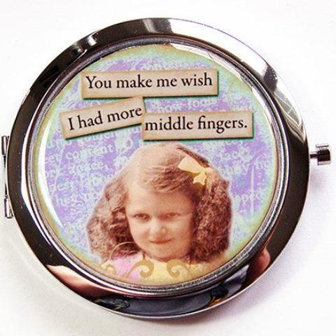 Middle Finger Funny Compact Mirror - Kelly's Handmade