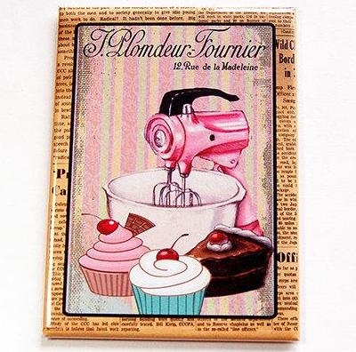 Cupcakes & a Mixer Rectangle Magnet - Kelly's Handmade
