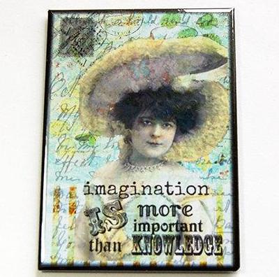Imagination Is More Important Rectangle Magnet - Kelly's Handmade