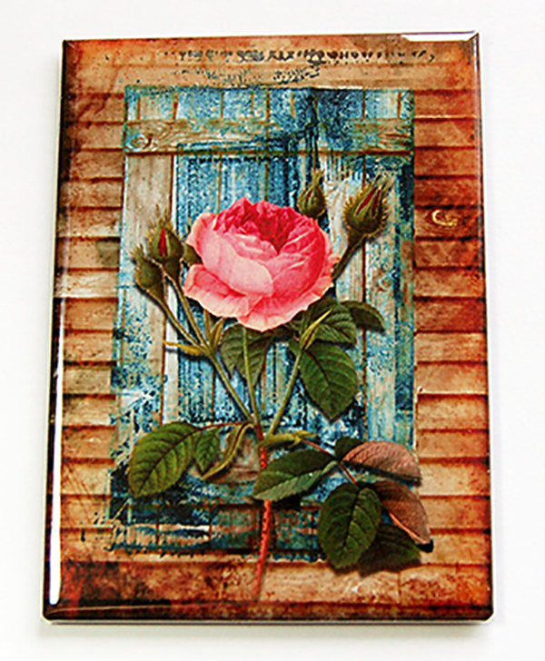 Rose on a Farm Door Magnet - Kelly's Handmade