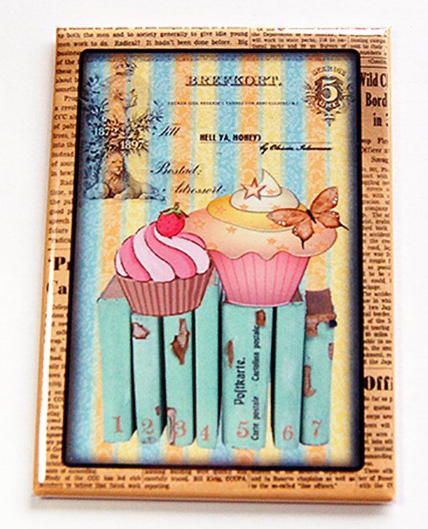 Cupcakes & Cookbooks Rectangle Magnet - Kelly's Handmade