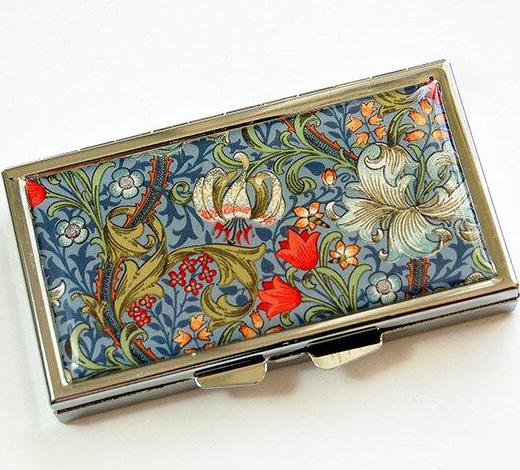Venetian Floral Print 7 Day Pill Case in Blue - Kelly's Handmade