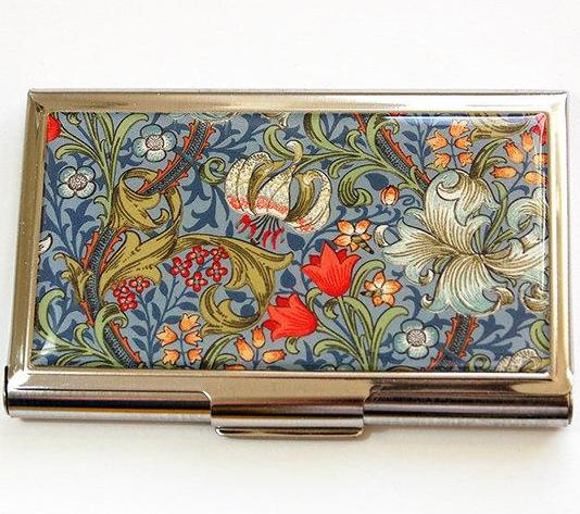 Venetian Floral Business Card Case in Blue - Kelly's Handmade
