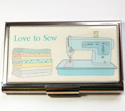 Love To Sew Needle Case in Blue & Yellow - Kelly's Handmade