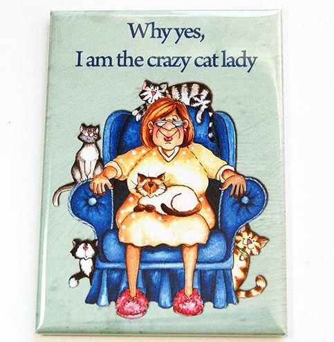 Crazy Cat Lover Rectangle Magnet - Kelly's Handmade