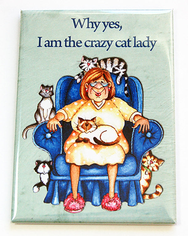 Crazy Cat Lover Rectangle Magnet - Kelly's Handmade