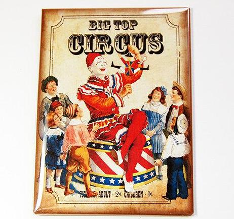 Circus Clown Rectangle Magnet #1 - Kelly's Handmade