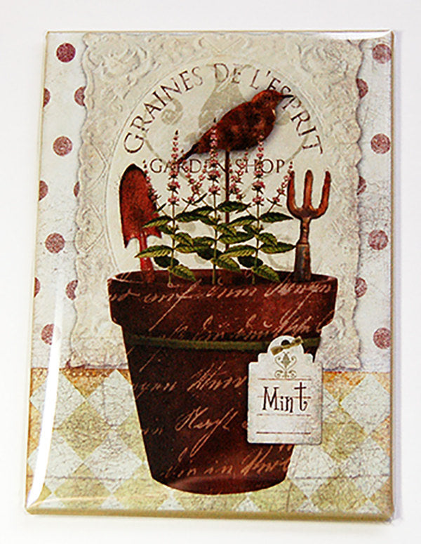 Mint Herb Garden Rectangle Magnet - Kelly's Handmade