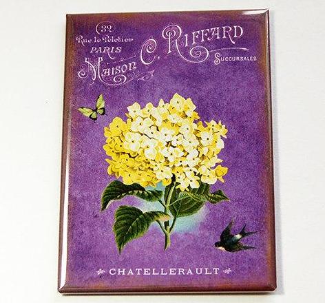 Seed Packet Flower Magnet in Purple & Yellow - Kelly's Handmade