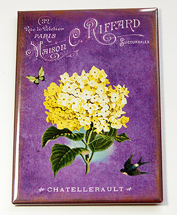 Seed Packet Flower Magnet in Purple & Yellow - Kelly's Handmade