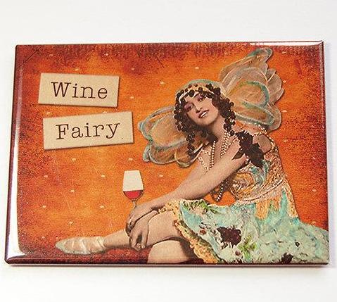 Wine Fairy Rectangle Magnet - Kelly's Handmade