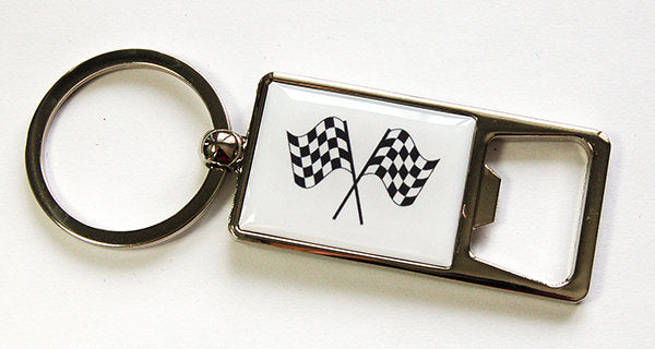 Racecar Flags Keychain Bottle Opener - Kelly's Handmade