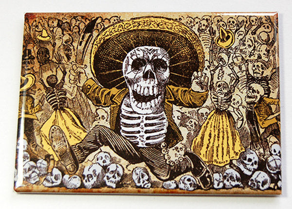 Skeleton Dia de los Muertos Magnet - Kelly's Handmade