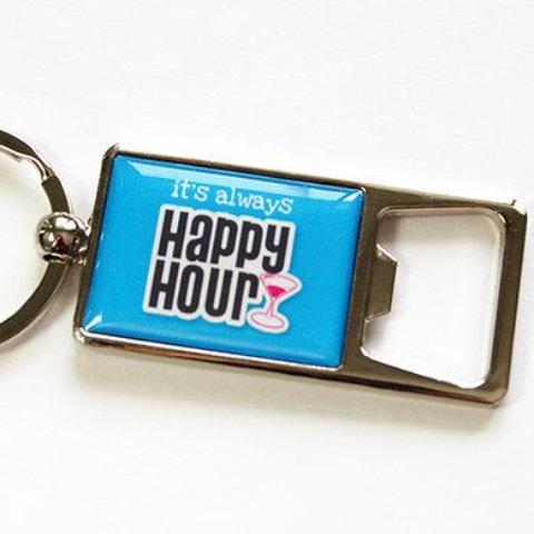 Happy Hour Keychain Bottle Opener - Kelly's Handmade