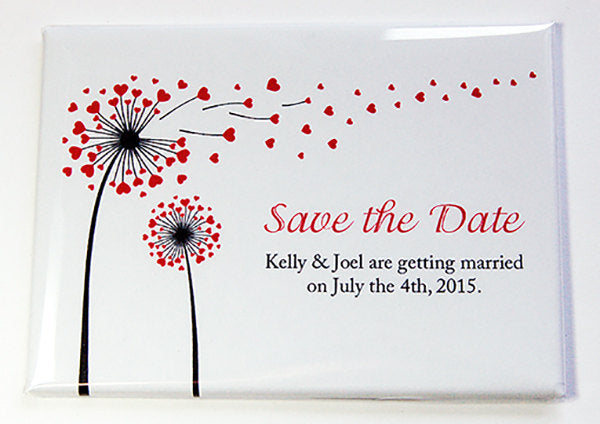 Flower Hearts Rectangle Save The Date Magnets - Kelly's Handmade