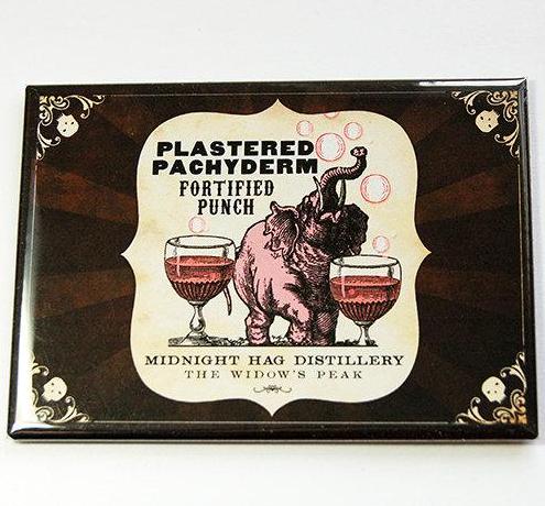 Plastered Pachyderm Fortified Punch Magnet - Kelly's Handmade
