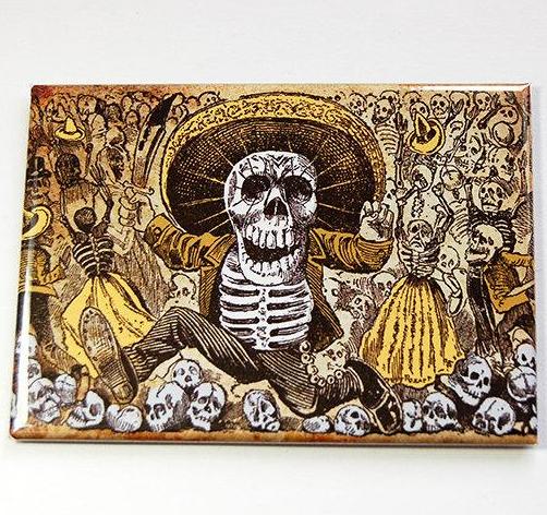 Skeleton Dia de los Muertos Magnet - Kelly's Handmade