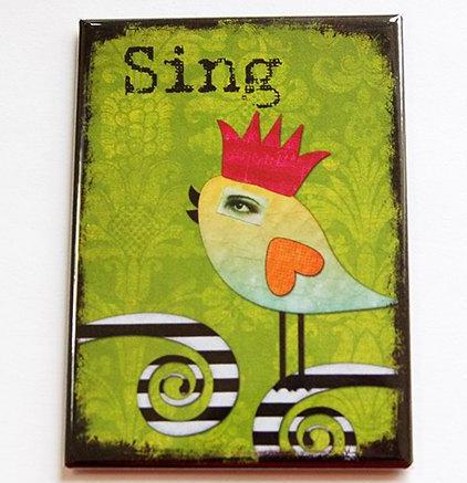 Sing Bird Rectangle Magnet - Kelly's Handmade