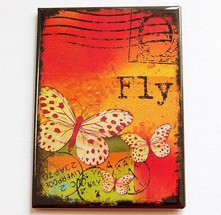 Fly Butterfly Rectangle Magnet - Kelly's Handmade