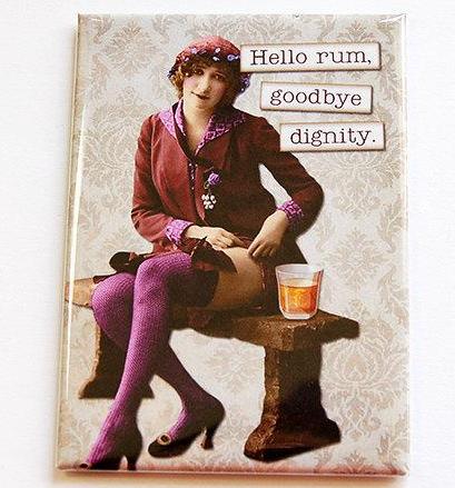 Hello Rum Goodbye Dignity Rectangle Magnet - Kelly's Handmade