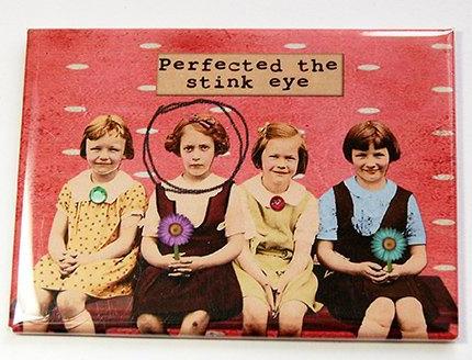Perfected the Stink Eye Funny Rectangle Magnet - Kelly's Handmade