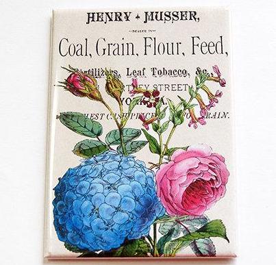 Seed Packet Flower Magnet in Pink & Blue - Kelly's Handmade