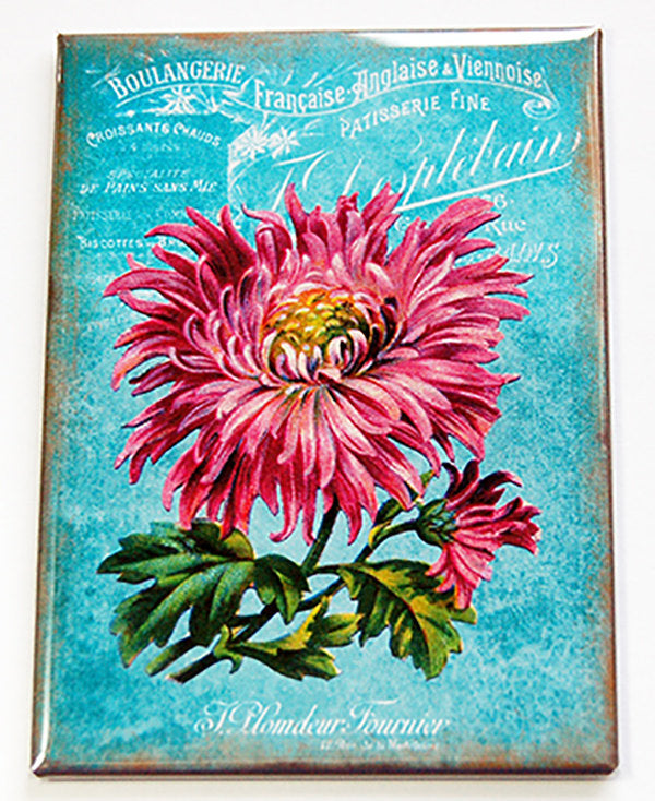 Seed Packet Flower Magnet in Blue & Pink - Kelly's Handmade