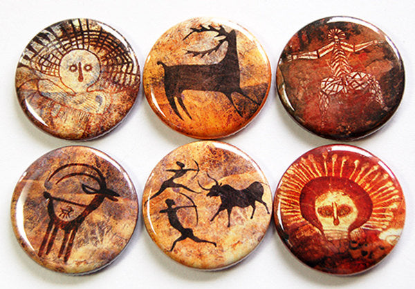 Cave Drawings Set Of Six Magnets - Kelly's Handmade