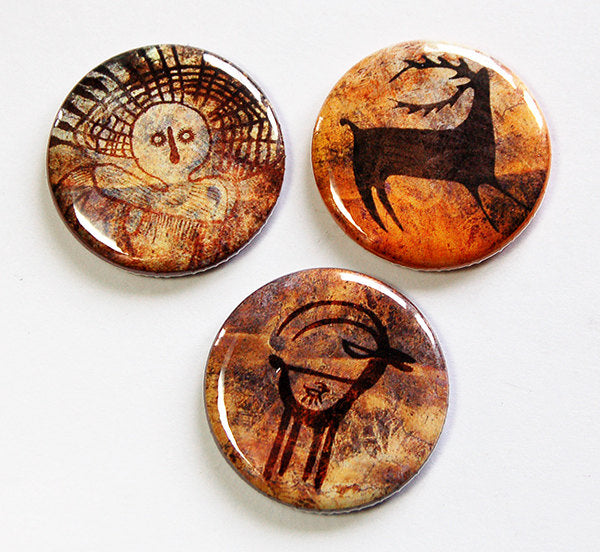 Cave Drawings Set Of Six Magnets - Kelly's Handmade
