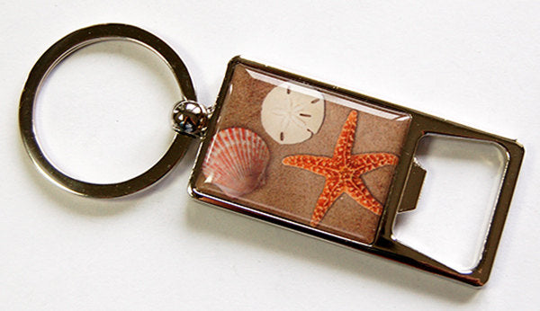 Beach Sea Shell Keychain Bottle Opener - Kelly's Handmade