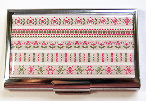 Embroidery Design Sewing Needle Case in Pink & Green - Kelly's Handmade