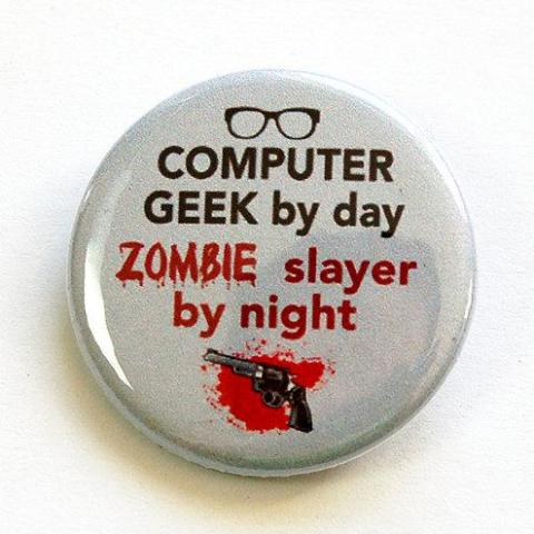 Computer Geek By Day Pin - Kelly's Handmade