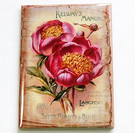 Flower Seed Packet Magnets in Pink & Brown - Kelly's Handmade