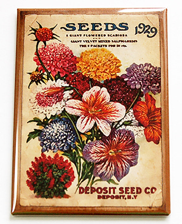 Flower Seed Packet Rectangle Magnet - Kelly's Handmade