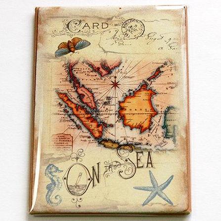 On The Sea Map Magnet - Kelly's Handmade