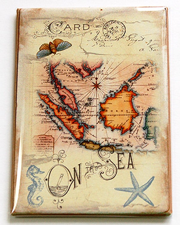 On The Sea Map Magnet - Kelly's Handmade