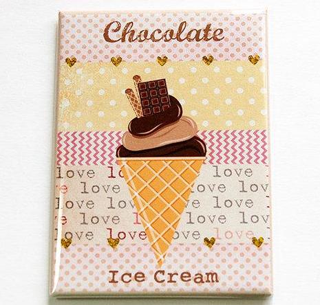 Chocolate Ice Cream Rectangle Magnet - Kelly's Handmade