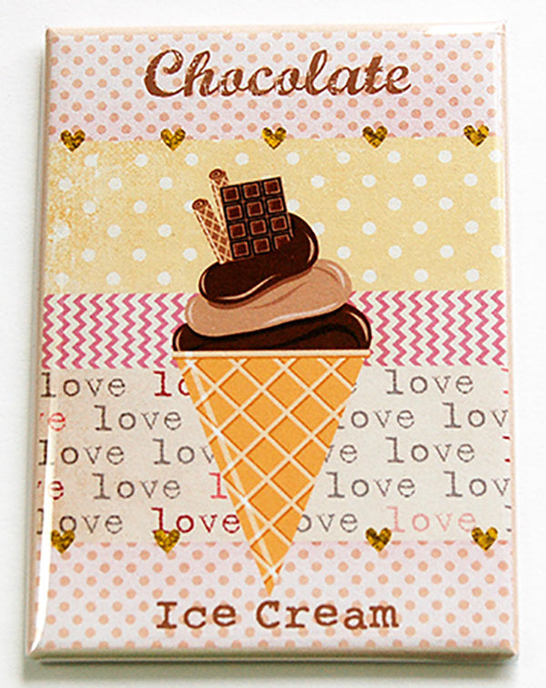 Chocolate Ice Cream Rectangle Magnet - Kelly's Handmade