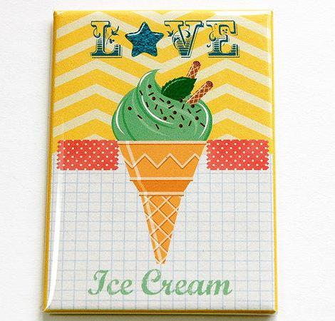 Love Ice Cream Rectangle Magnet - Kelly's Handmade