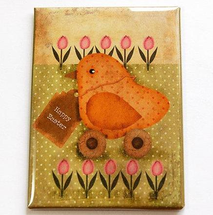 Happy Easter Chick Rectangle Magnet - Kelly's Handmade