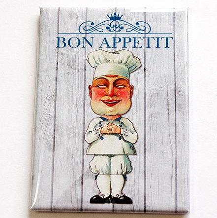 Chef Bon Appetit Rectangle Magnet - Kelly's Handmade
