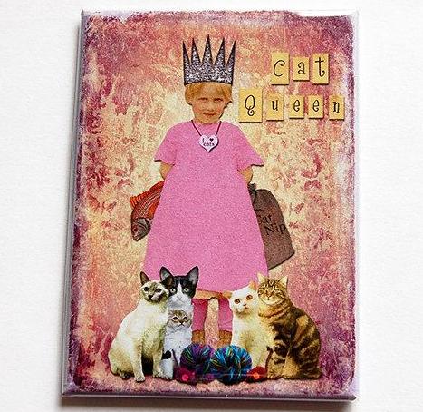 Cat Queen Rectangle Magnet - Kelly's Handmade
